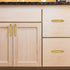 Wood Drawer Knobs Pulls, Natural Wood Dresser Handles for Kitchen Cabinets, 4 Pcs Double Hole Cabinet Pulls (Varnish)