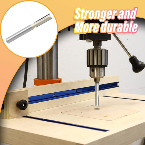 Straight Cut Router Bit, 1/4" Dia. 2-Flute Carbide Tipped Router Bit with 1/4" Shank