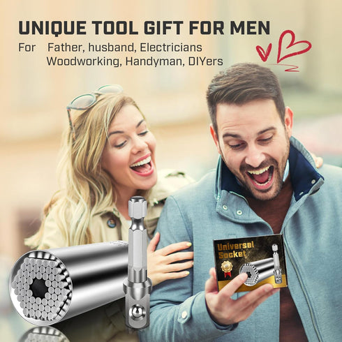 Super Universal Socket Tools - Socket Set with Power Drill Adapter (7-19 MM) for Various Fasteners