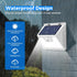 2 Pack 140 Peasur Solar Powered Lights Outdoor Motion Sensor, LED Fence Light Waterproof, White Frame Security Wall