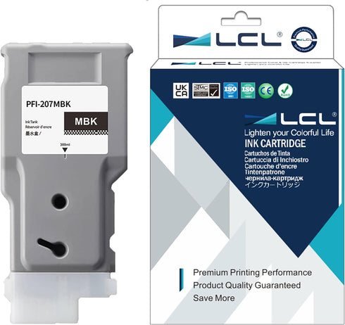 LCL PFI-207 Matte Black 300-ml Ink Cartridge Replacement for Canon ImagePROGRAF Printers (1-Pack)
