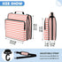 Caikeny 3 1.5 inch Ring Zipper Binder Salmon White Binders Bag Expanding File Pockets with Shoulder Strap and Handle