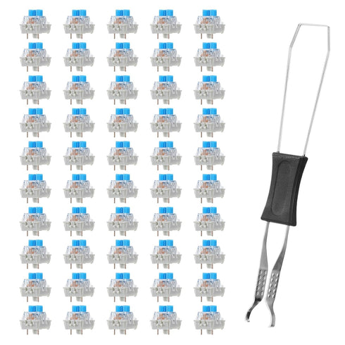 SynHHergyx 45 PCS Mechanical Keyboard Switches 3 Pin Blue Clicky Switches Dustproof Keyboard