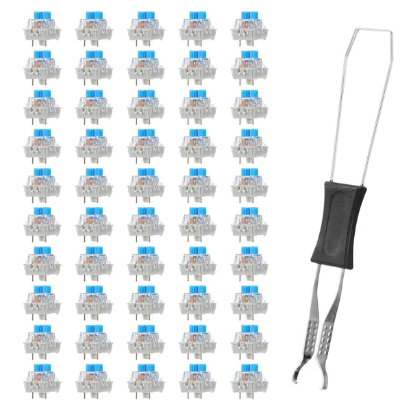 SynHHergyx 45 PCS Mechanical Keyboard Switches 3 Pin Blue Clicky Switches Dustproof Keyboard