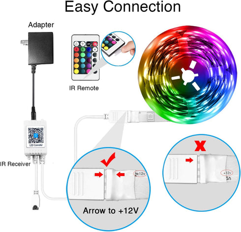 100ft 24V DAYBETTER LED Strip Lights RGB Lights Strip for Bedroom, Desk, Indoor Room Living Room Brithday Gifts Home