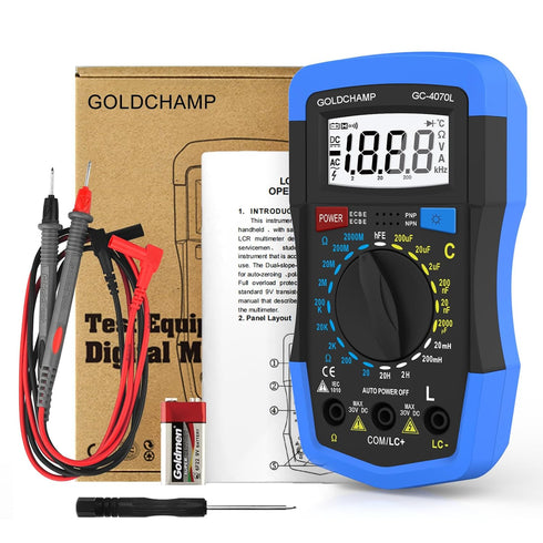Capacitor Tester GC-4070L-2, 2000pF~200µF Capacitance Meter, 20O~2000MO Ohm Meter