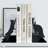 Cat Book Ends for Shelves, Metal Decorative Book Ends with Pen Holder,