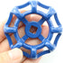PZRT 6x6mm, Cast Iron Outside Faucet Round Wheel Handle, Hose Bib Water Spigot Blue