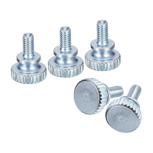 uxcell M4x10mm Knurled Thumb Screws, 20pcs Carbon Steel Zinc Plated Flat Knurled Head Fully Threaded Thumb Screws