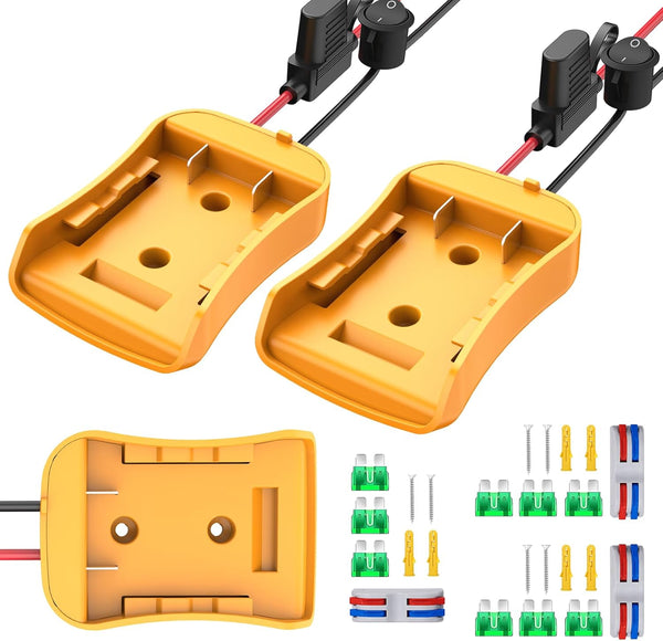3 Packs Power Wheels Adapter for Dewalt 20V Battery, Converter Kit for DIY RC Car Robotics