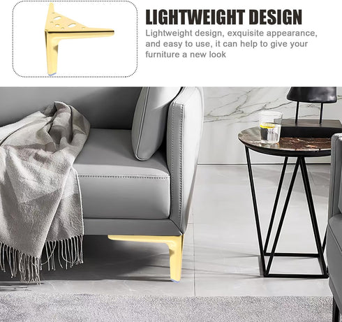 4pcs Titanium Finish Metal Furniture Support Feet Sofa Legs Steel Cabinet Table Legs for Bedside Cabinet and Bathroom