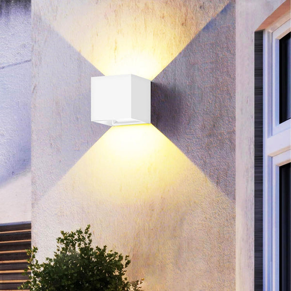 FUPE Up and Down Lights Outdoor Wall Lights Porch Lights, Square Aluminum Exterior
