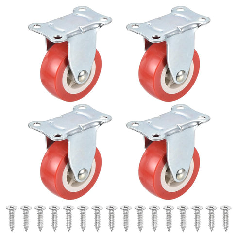 PATIKIL 2" Rigid Caster Wheels, 4 Pack Silent Fixed Plate Casters with