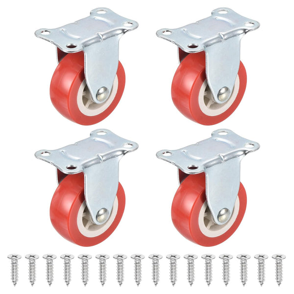 PATIKIL 2" Rigid Caster Wheels, 4 Pack Silent Fixed Plate Casters with