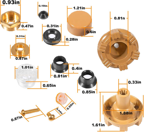 RK-17MH Repair Kit for Wall Hydrant, Metal Handle Repair Kit for Woodford Model 17 Outdoor Faucet (12 Pcs)