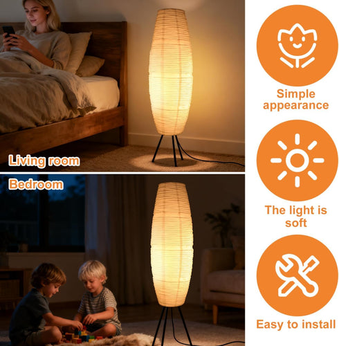 43.3" Didiseaon Paper Lamp Shade - Minimalist Floor Stand Lamp Shade - Replacement Chinese Paper Light Cover