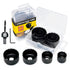 KATA 6PCS Hole Saw Kit 1-1/4" to 2-1/8"(32-54mm) with Mandrels and Hex Key in Case for Soft Wood, PVC Board, Plywood