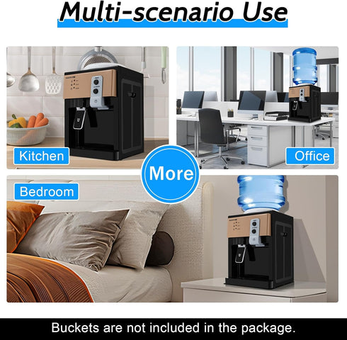 GDIFLS Countertop 1.2~5 3 Settings 197 6 Water Cooler for Gallon - Small Water Dispenser w/ Temp (Hot/Cold/Warm), Heats