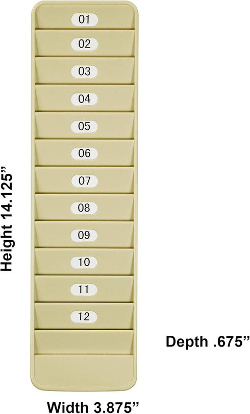 Pyramid Time Systems 500-12 Badge Rack, 12 Pockets, Lightweight Durable Plastic for Cards