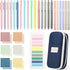 Lincia 30 Pcs Aesthetic School Supplies, 6 Cute Mechanical Pencils, 5 Colored Ballpoint Pens, 5 Quick Dry Pens (Navy)