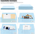 Uquelic Important Document Organizer, Large 3 Ring Binder Folio with 8 Expandable Envelopes for Paper Files (Blue)