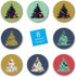 Patterned Holiday Trees Christmas Stickers - 500 Christmas Labels with 8 Alternating Floral Holiday Tree Designs (1.5"