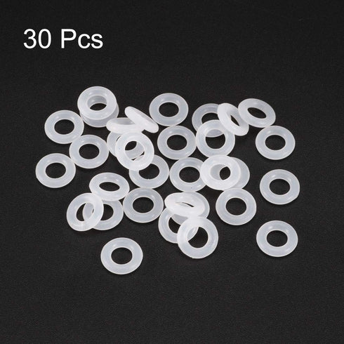 uxcell Silicone O-Rings, 10mm OD 5.2mm ID 2.4mm Width VMQ Seal Gasket for Compressor Valves Pipe Repair, White, Pack of 30