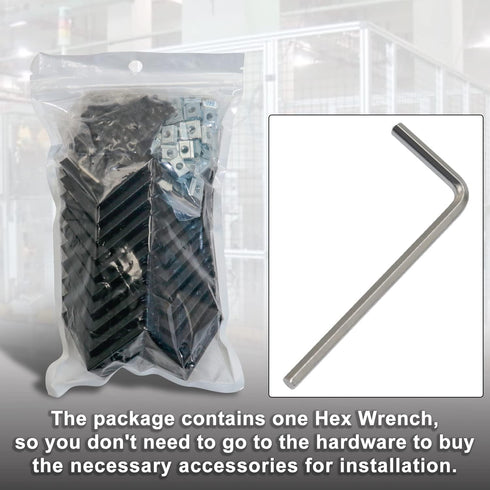 2040 Corner Bracket Kit, 20pcs Corner Brackets, 80pcs Hexagon Socket Screws, 80pcs Slide Nuts, 1 Hex Wrench for 6mm Rail