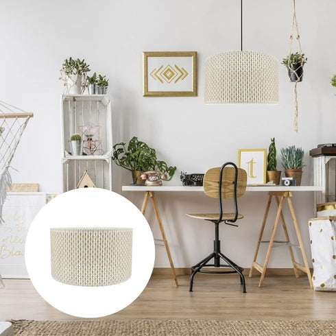 Bulb Wicker rattan lampshade Lamp Shade Woven Chandelier Lamp Shade Rattan Clip On Lampshades Ceiling Light Cover