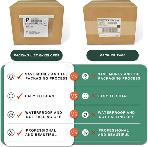Clear Packing List Envelopes, 6''x9'' Top Loading Shipping Label Envelopes, Adhesive Pouches for Shipping (500pcs)