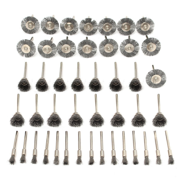 Rocaris 45PC Wire Brushes Set, Steel Wheel Brushes Accessories for Rotary Tools
