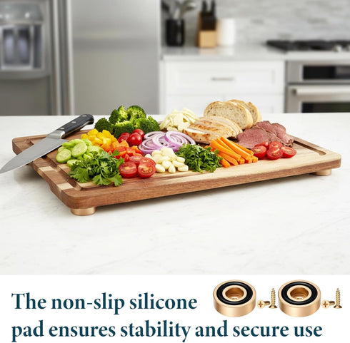 Exclaith 8 1.18 0.39 Inch Pcs Cutting Board Feet with Non Slip Pads x Gold Non Slip Furniture Pads With Stainless
