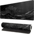Large Japanese Sea Wave Mouse Pad, Extended Kanagawa Anime Black Gaming Mat, 31.5 x 11.8 Inch, 3mm Thick Non-Slip