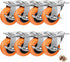 2 Inch Casters, ASHGOOB Caster Wheels with Side Brake, Locking Casters Set of 8 for Workbench and Carts
