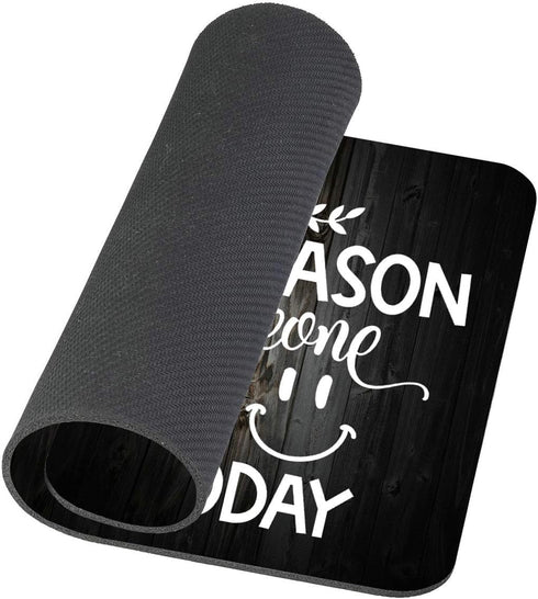 Inspirational Quote Rustic Black Wood Mouse Pad, Positive Motivational Quotes "Be The Reason Someone Smiles Today"
