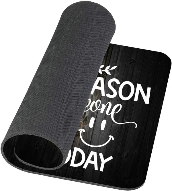 Inspirational Quote Rustic Black Wood Mouse Pad, Positive Motivational Quotes "Be The Reason Someone Smiles Today"