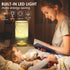 MABCIRY 2) Fabric Wood Table Lamp for Bedroom, USB LED Bedside Night Lamp with Linen Fabric Lampshade, Decorative