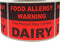 Food Allergy Warning Labels This Product May Contain Dairy, 2.5 x 3.5
