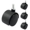 4pcs 1.5 Inch Swivel Caster Wheels, Black Nylon M8 Threaded Stem, Heavy Duty Replacement for Furniture