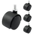 4pcs 1.5 Inch Swivel Caster Wheels, Black Nylon M8 Threaded Stem, Heavy Duty Replacement for Furniture