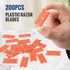 200 Pack WORKPRO Plastic Razor Blades, Double Edged Scraper Blades, Safety Razor Blades Easy Replacement, Perfect
