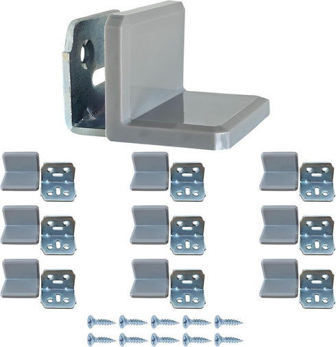 MR.BRACKET MR BRACKET Plastic Covered Small L Bracket Set Stainless Steel, Gray Shelf