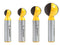YONICO Groove Ball End Router Bit Set 4 Bit 1/2-Inch Shank 14471