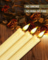 3 Pack Homemory Flameless Taper Candles, No Remote, Realistic Flickering Battery Operated Candlesticks, Ivory LED