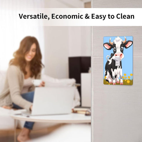 FGDFEPOXKL 1 Dairy Cow Light Switch Covers Decorative Single Toggle Wall Plate, Switchplate Electrical Faceplate, Gang
