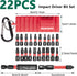 Generic 22-Piece Set S2 Magnetic Impact Bit - Torx/Hex/Flat Bits + Holder, Steel Construction with Organizer Sleeve