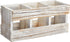 Juvale Rustic-Style Wooden Desk Pencil Holder with 3 Compartments for Office Accessories and Farmhouse Decor