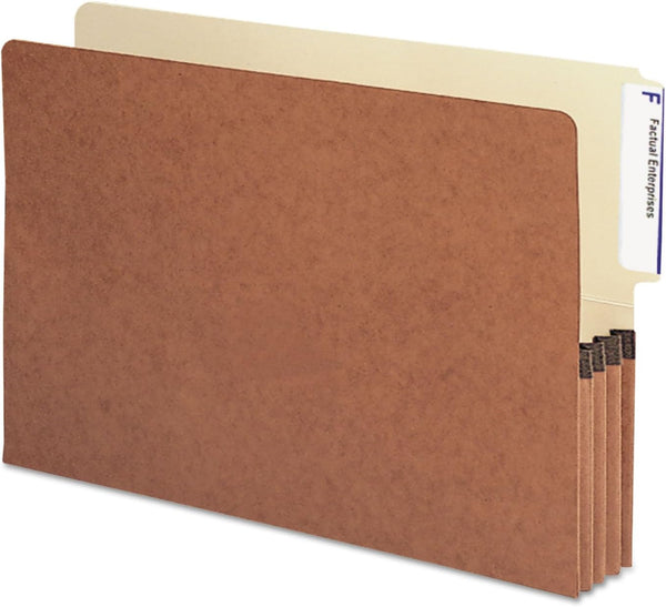 Smead End Tab File Pocket, Reinforced 4"-High Tab Top Position, Legal Size, Redrope with Manila Liner, 10 per Box