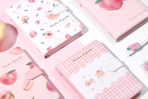 Cute Kawaii Journal Notebook, Peach Journal, Premium Quality Paper, 5 x 6.7 inch, 112 Sheets (224 Pages) of 120 GSM