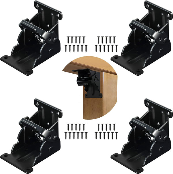 4 Pack Folding Brackets 0-90 Degrees Folding Table Legs Brackets Heavy Duty